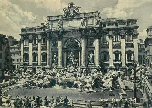 Postcard Italy Rome Trevi fountain