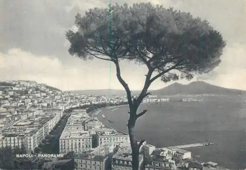 Postcard Italy Naples panorama