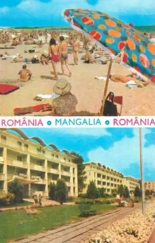 Romania Mangalia diverse aspecte plaja & hotelurile Zenit, Astra, Orion