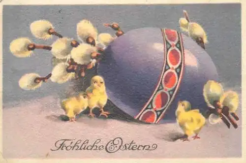 Postcard greetings card Easter Frohliche Ostern
