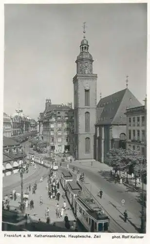 Germany Frankfurt am Main Katherinenkirche tramway
