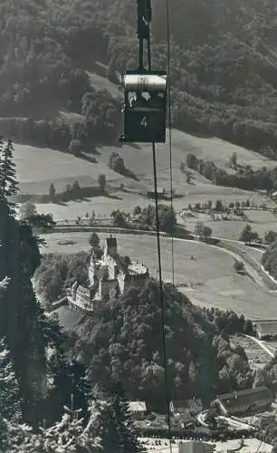 Germany Kampenwand-Seilbahn mit Schloss Hohenaschau aerial view