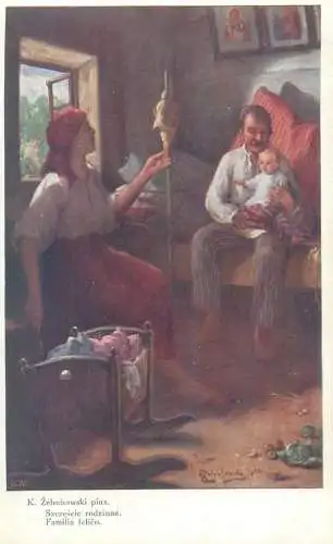 Painting postcard K. Zwlwchowski familia felico