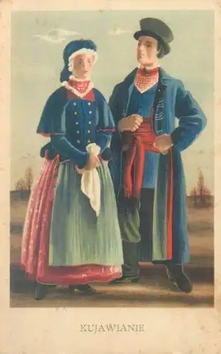 Polish folk types costumes Kujawianie