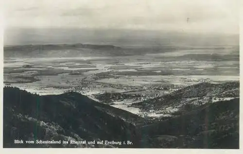 Germany Blick vom Schauinsland ins Rheintal und auf Freiburg im Breisgau