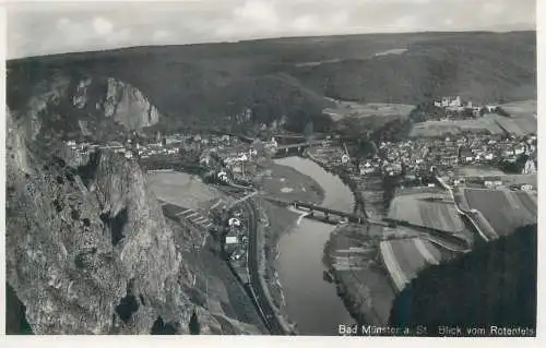 Germany Bad Munster am Stein Blick vom Rotenfels