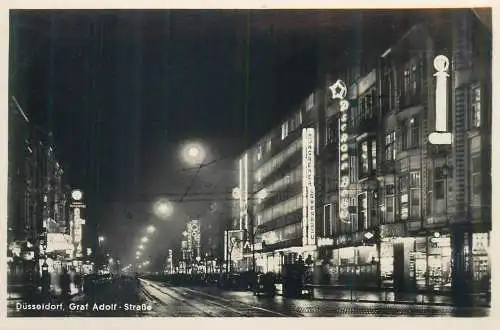 Germany Dusseldorf Graf Adolf Strasse bei Nacht