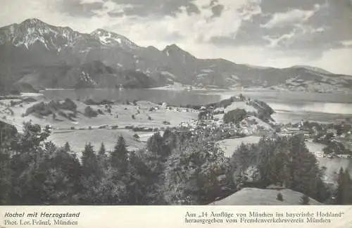 Germany Kochel mit Herzogstand panoramic view