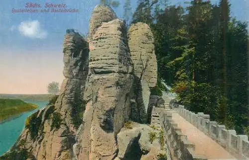 Germany Sachs Schweiz Basteifelsen und Basteibrucke