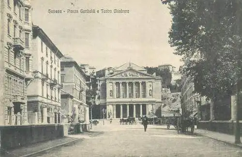 Italy Savona Piazza Garibaldi e Teatro Chiabrera