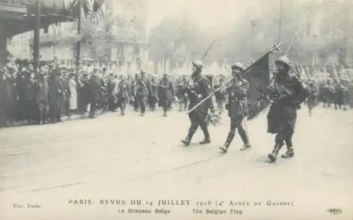 France Revue du 14 Juillet 1918 4th Annee de Guerre Drapeau Belge
