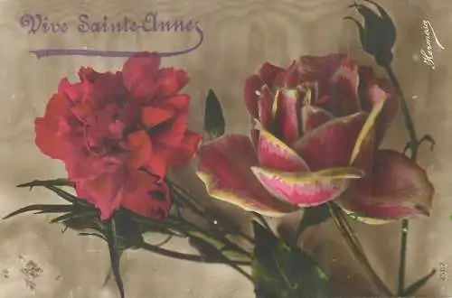 Vive St-Anne greetings flowers illustration