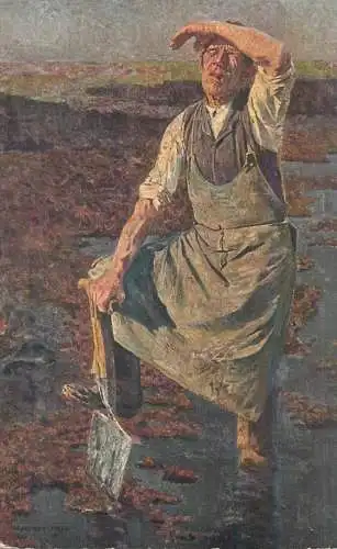 Postcard Paintings Illustrators Professor Walter Firle Torfstecher