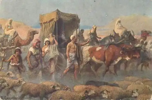 Postcard Paintings Illustrators Israel sieht nach Aegypten