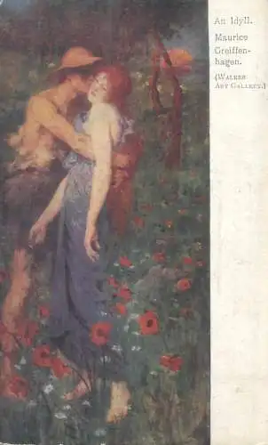 Postcard Paintings Illustrators an Idyll Maurice Greiffen-hagen Walker art gallery