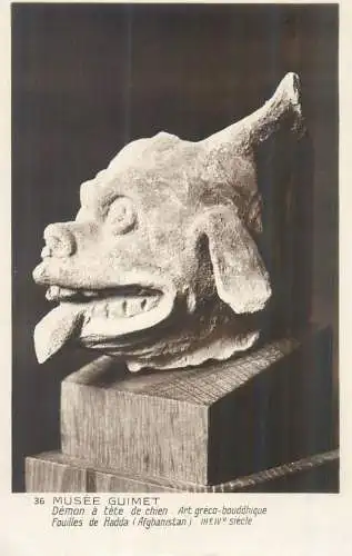 Postcard Sculptures musee Guimet demon a tete de chien