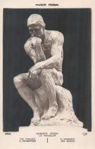 Postcard Sculptures musee Rodin Auguste Rodin le penseur