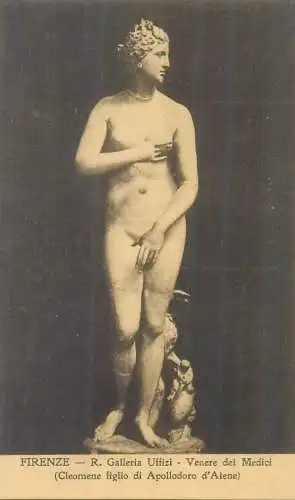Postcard Sculptures Firenze R. Galleria Uffizi venere dei Medici
