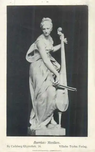 Postcard Sculptures Barrias musiken Vilhelm Trydes Forlag