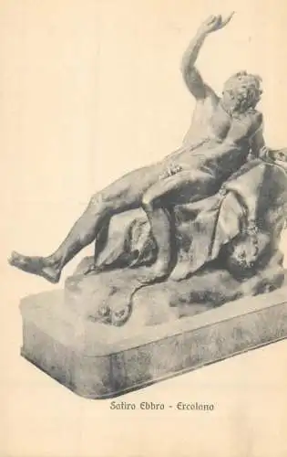Postcard Sculptures Satiro Ebbro Ercolano