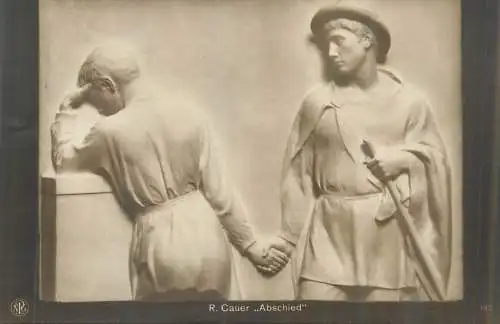Postcard Sculptures R. Cauer Abschied