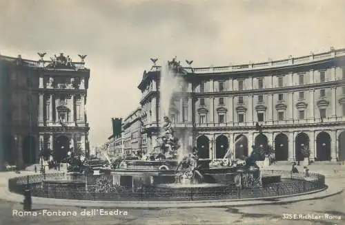 Postcard Italy Rome fontana dell'Esedra