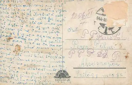 Postcard Hungary Szeged latkep a Tiszaval
