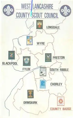 Postcard Uk England West Lancashire county scout council
