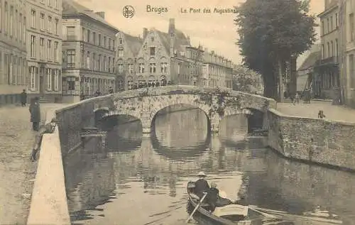 Postcard Belgium Bruges le pont des Augustins