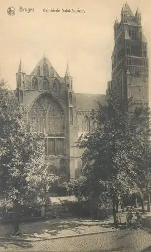 Postcard Belgium Bruges cathedrale Saint Sauveur