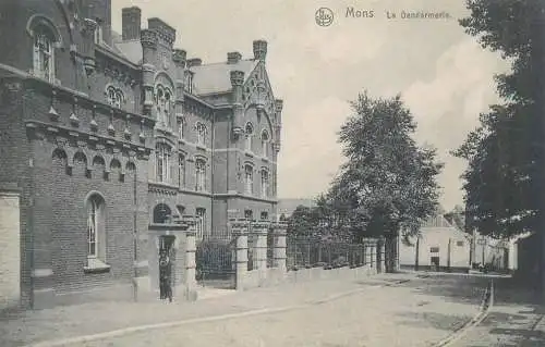 Postcard Belgium Mons la gendarmerie