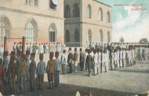 Postcard Sudan Khartoum Gordon college boys