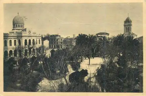 Postcard Tunisia Bizerte square Marechal Foch