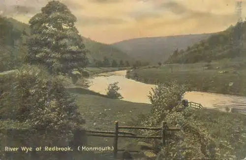 Postcard Uk Wales > Monmouthshire river wye at redbrook