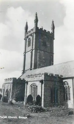Postcard Uk England Breage parish church