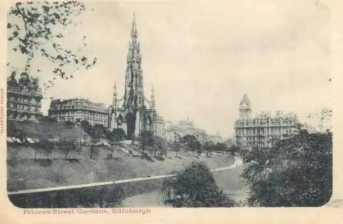 Postcard UK Scotland  Edinburgh Princess Street gardens