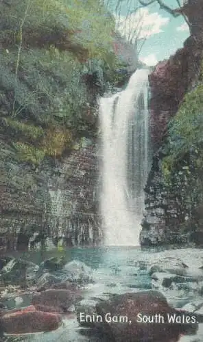 Postcard UK South Wales Enin Gam waterfall