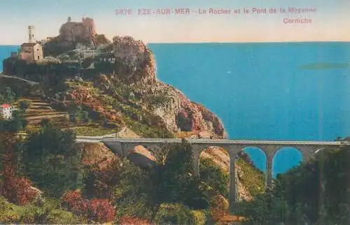 Postcard France Eze sur Mer le Rocher et le Pont de la Moyenne