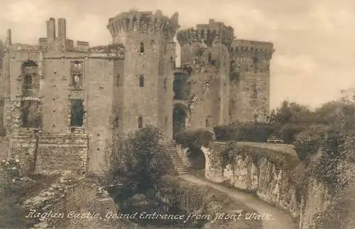 Postcard United Kingdom Wales Raglan Castle