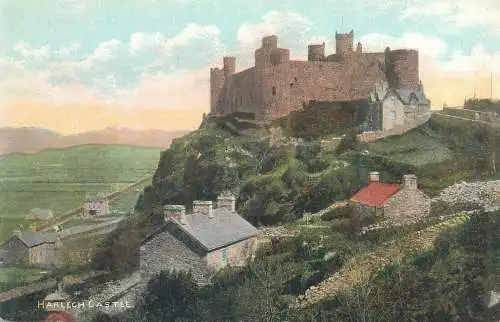 Postcard UK Wales Harlech Castle