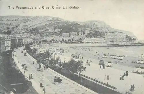 Postcard UK Wales Llandudno the promenade and Great Orme