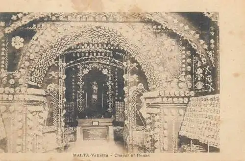 Postcard Malta Valletta chapel of Bones