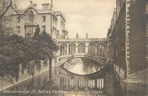 Postcard Uk England Cambridge St. John college Bridge of Sighs