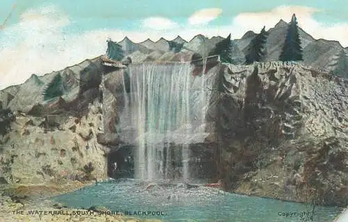 Postcard Uk England Blackpool the waterfall South Shore