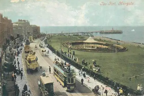 Postcard UK England Margate the fort tram