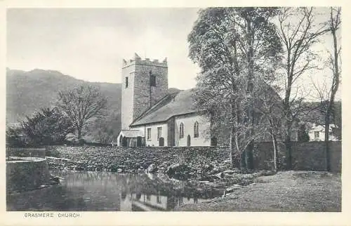 Postcard UK England Grasmere church