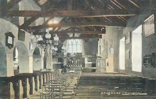 Postcard UK England Grasmere church