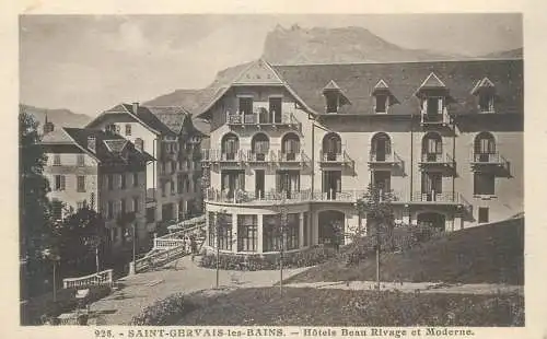 Postcard France Saint Gervais les Bains hotel Beau Rivage et Moderne