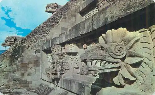 Postcard Mexico Cabeza de Serpiente Piramides San Juan Teotihuacan