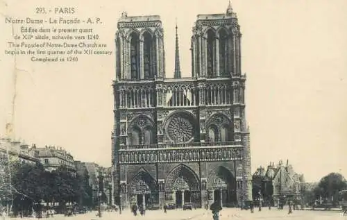 France Paris Notre Dame main facade